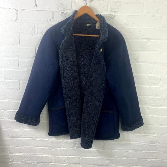 L.L. Bean Women's Front Button Fleece Jacket Long Sleeve Black Size Large - Picture 1 of 5